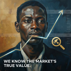 Oil painting portrait of a young African man, showcasing contemporary African figurative art for investors.